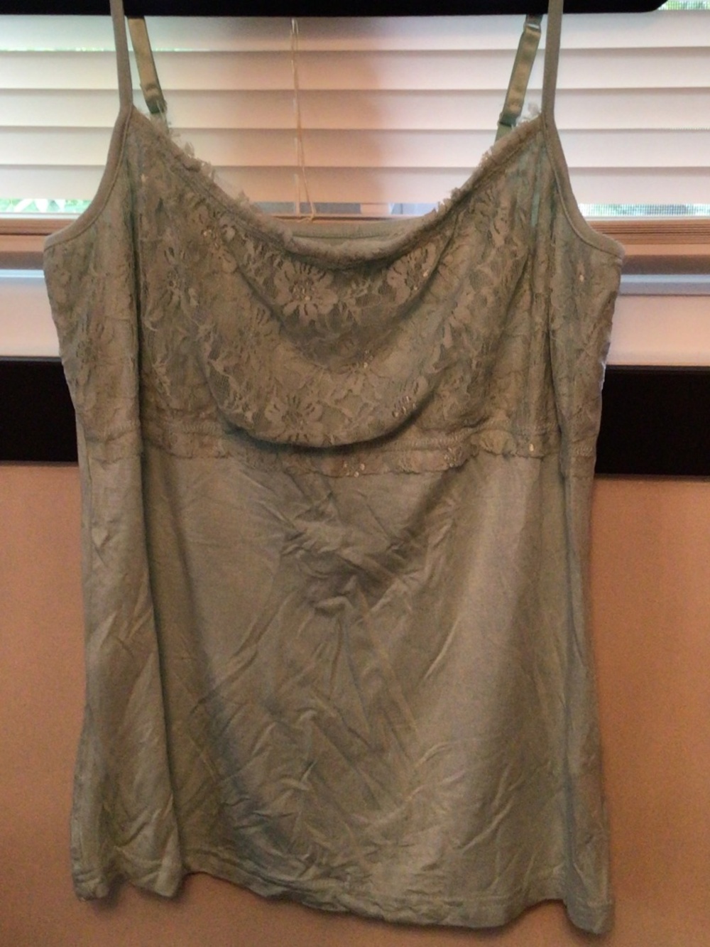 Women’s pre-loved light teal camisole tank top in XL